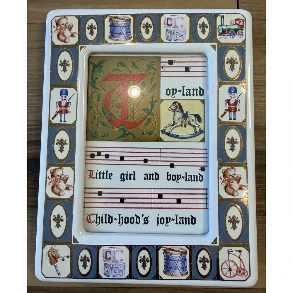 Vintage 1986 Terragraphics Nursery Rhyme Picture Frame Toyland Teddy Bear 6x7